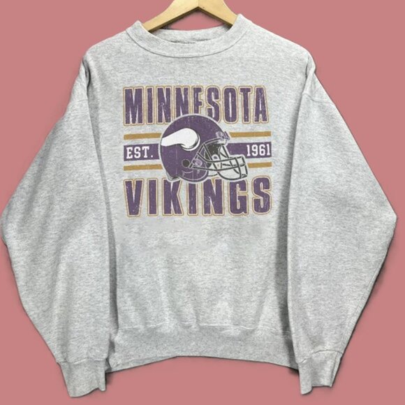 Vtg Minnesota Vikings Sweatshirt NFL Minnesota Vikings Football Unisex Shirt - Picture 2 of 4